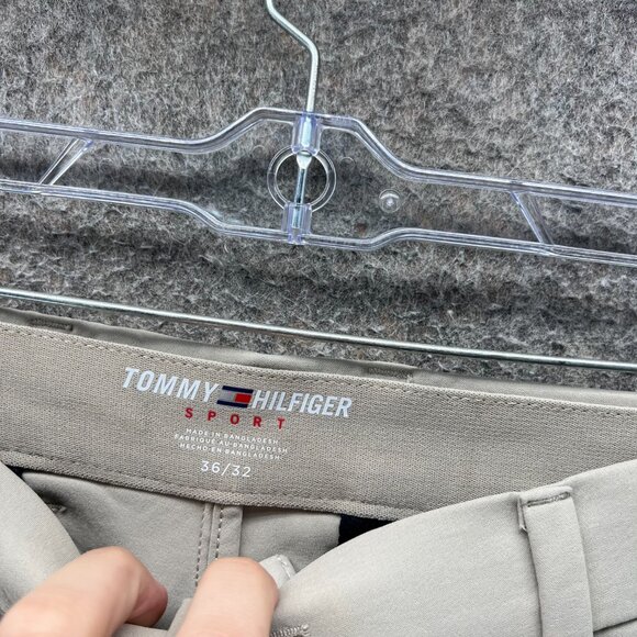 Tommy Hilfiger Dress Pants Men 36x32 Beige Chino Tan Trouser Sport Khaki Stretch - Picture 7 of 9
